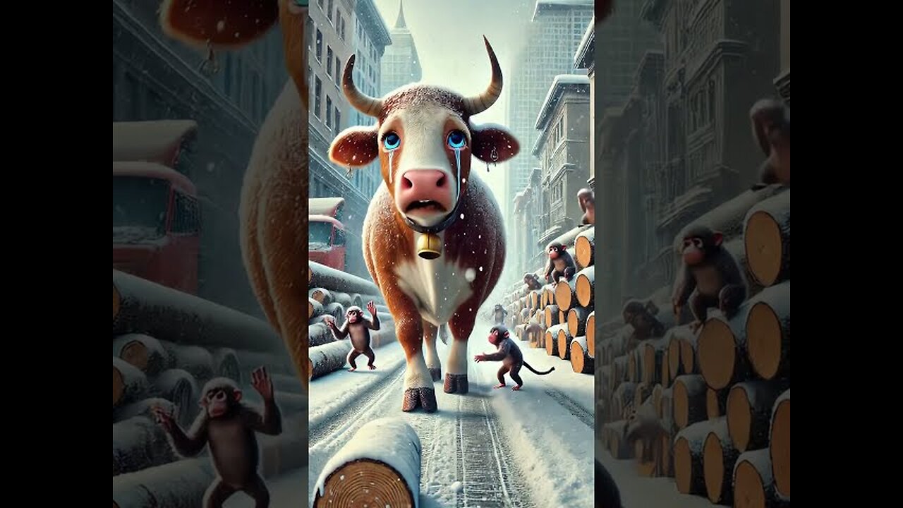 Beautiful story of hardworking cow and monkey #shorts #animals #trendingshorts #ytshorts #viral #ai