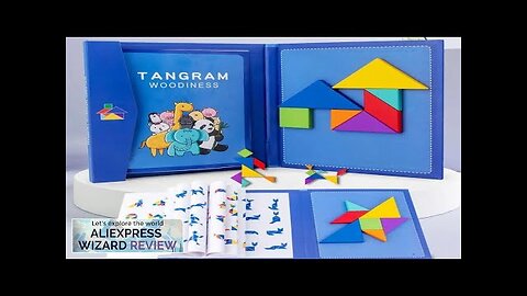 Wooden Jigsaw Magnetic Tangram Puzzle Book Educational Toys For Children Baby Kid Review