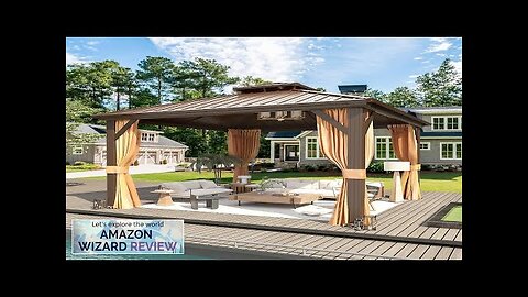 MELLCOM 12'x12' Hardtop Gazebo Galvanized Steel Metal Double Roof Aluminum Gazebo Review