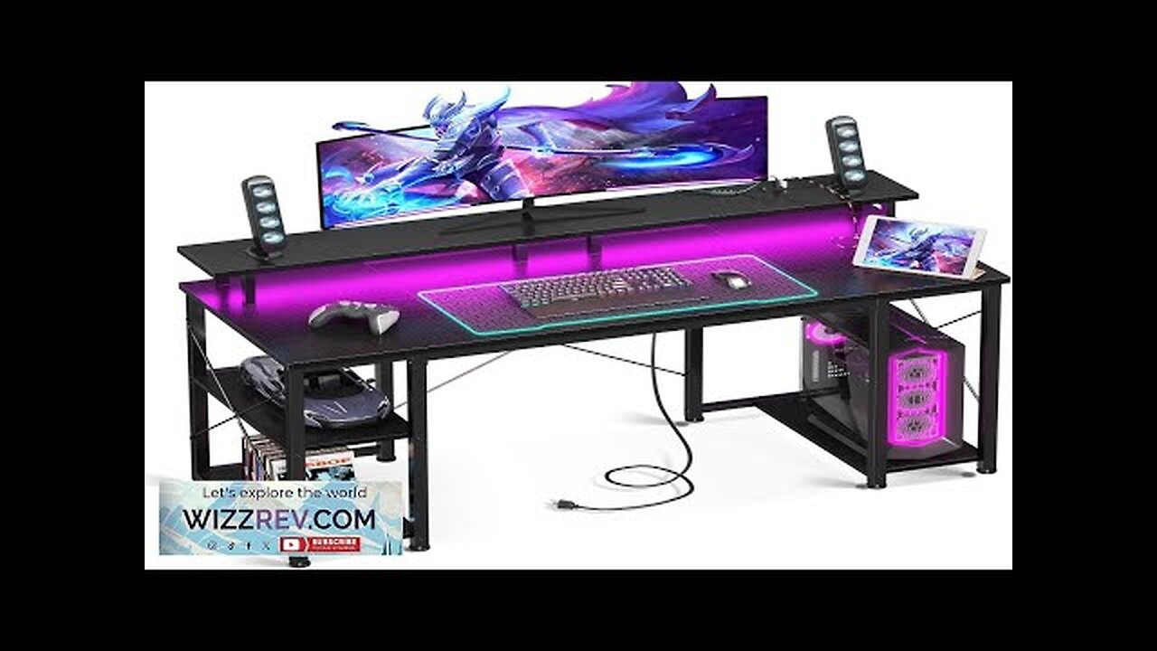 ODK 48 inch Gaming Desk with LED Lights & Power Outlets Computer Review