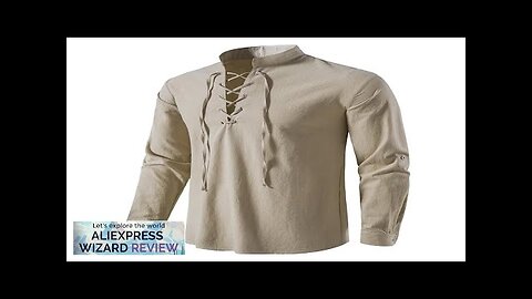 2023 New Men's Casual Blouse Cotton Linen Shirt Tops Long Sleeve Tee Review