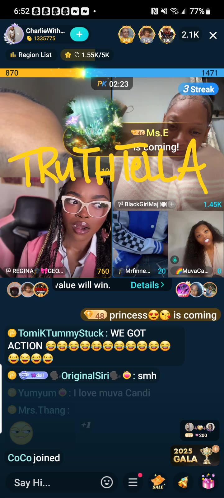 CHARLI SOLO LIVE & TEAM PK WITH LIYAH, MUVA CANDI, & 21BADBITCH B4 PINK TABLE TALK