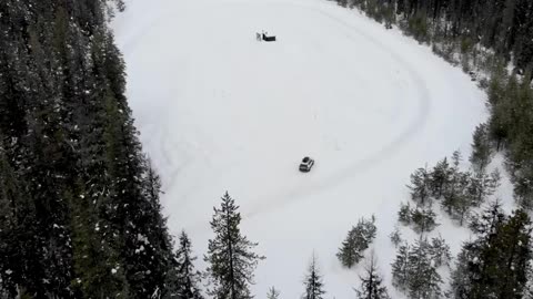 winter camping using hot tent