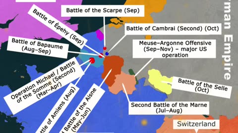 HU WWI – German Empire vs Allies (France, British Empire, America) — Western Front 1917 vs 1918-1