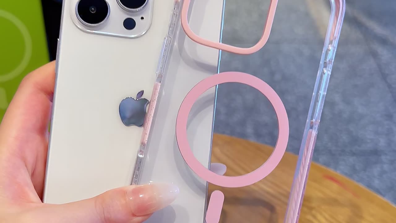 Berryfunky pink iPhone 16 Pro Case, Compatible with MagSafe, Clear