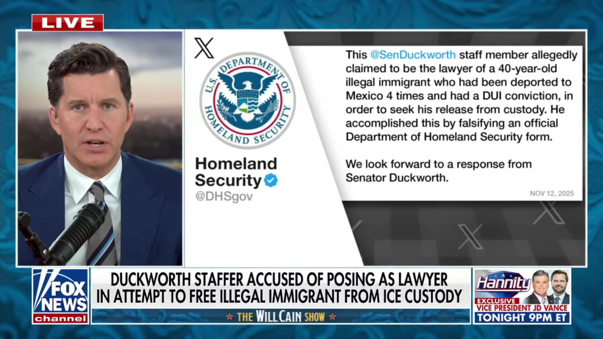 Sen. Tammy Duckworth (D) staffer caught posing as a LAWYER for an ILLEGAL ALIEN