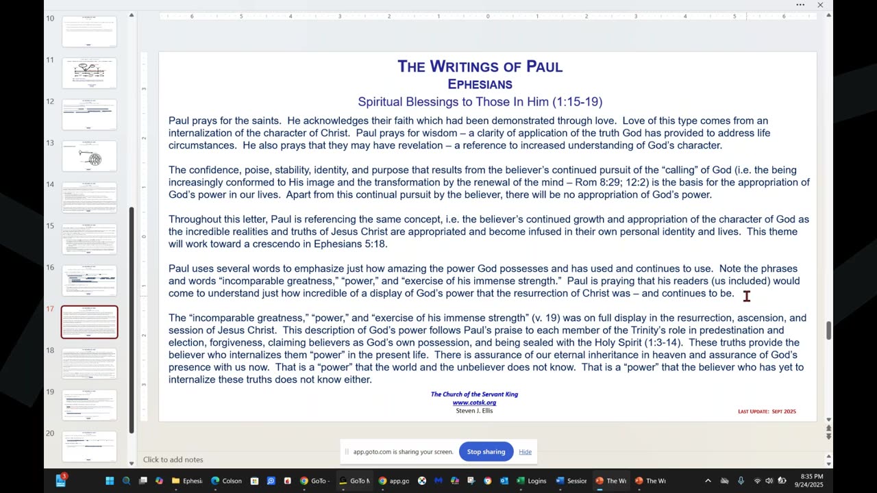 Ephesians Concluding Overview – Pt 2