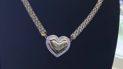 10K Gold Heart Necklace & Bracelet Set