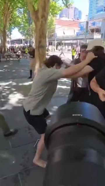 A young Australian was stsbbed in Melbourne on Australia Day after waving the Australian flag