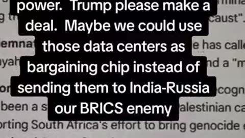 Should MAGA King Donald Trump make a data center deal w Venezuela Maduro Not Regime Change 4 Israel?
