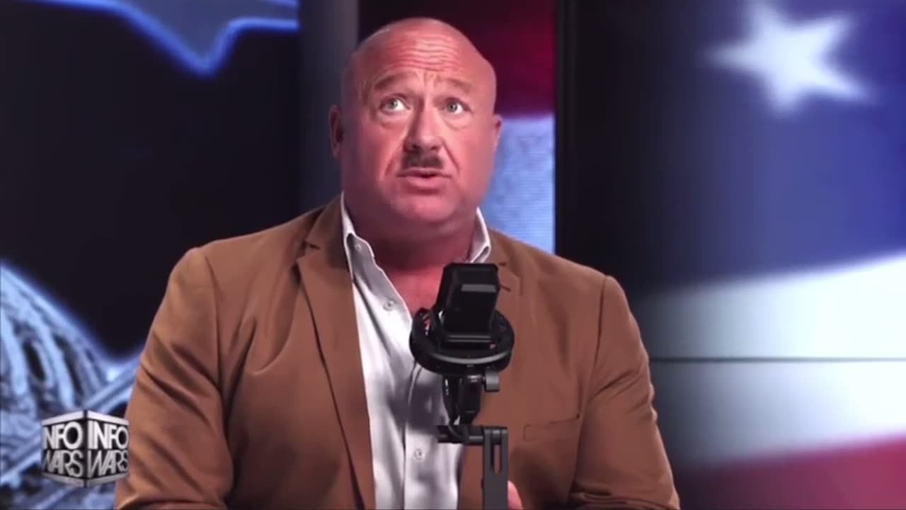 Alex Jones is back on Youtube with a hitler moustache