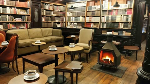 Coffee and a book - relax by the fire, breathe in the smell of a good old book