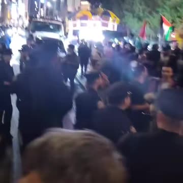 A year ago New Yorkers: "US & Israel burn people alive. Arms embargo now."