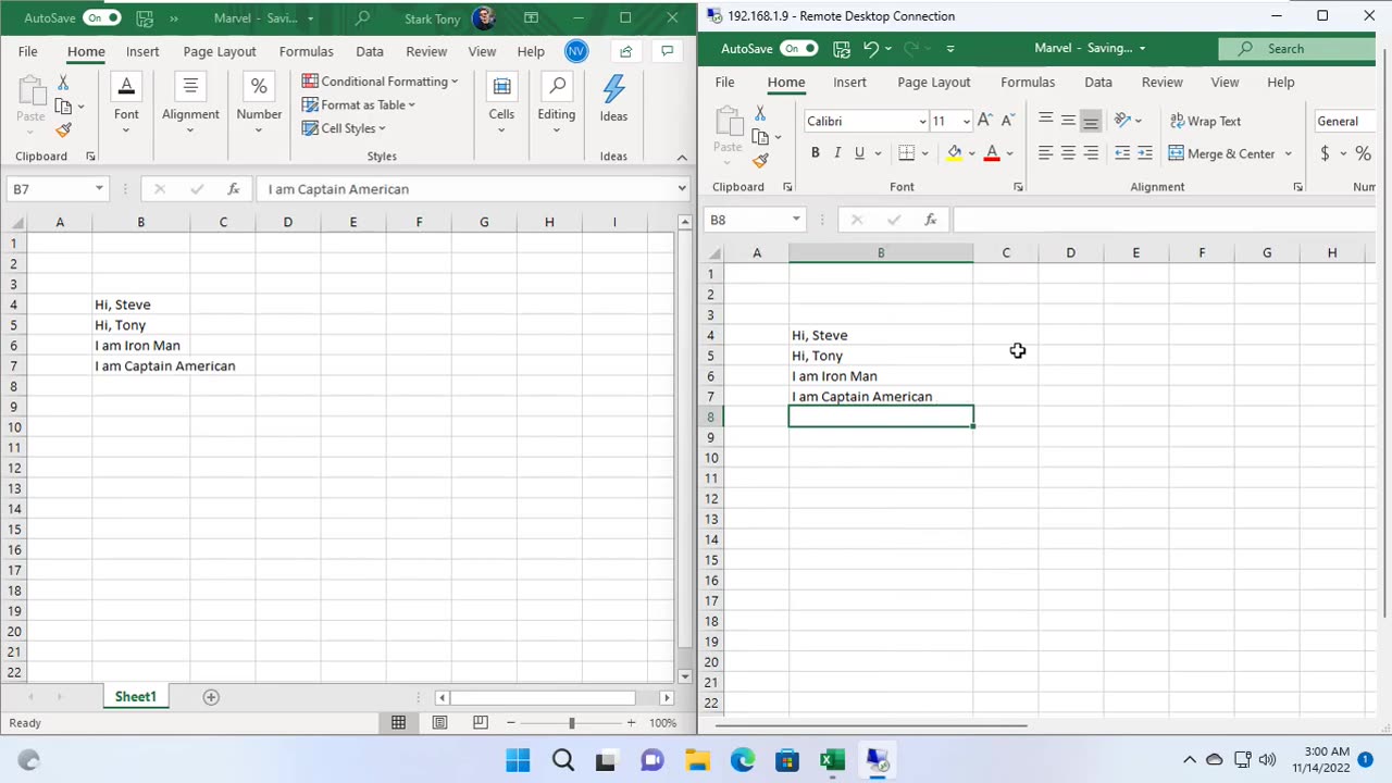 Create 1 Excel file for multiple users from anywhere