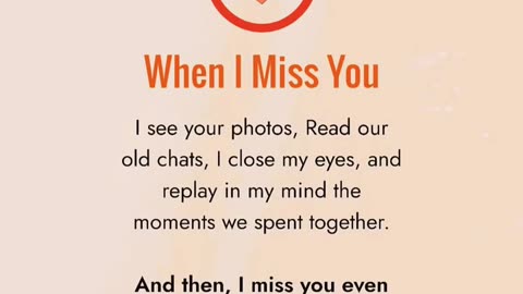 When I miss you