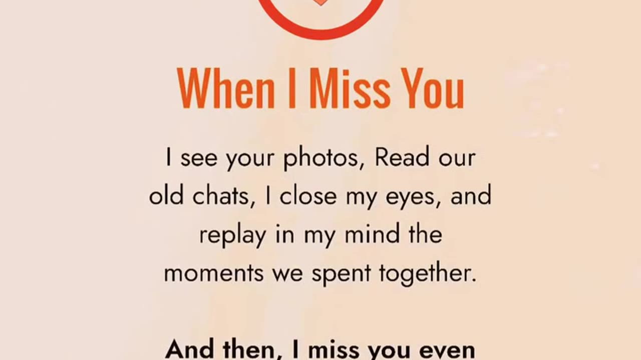 When I miss you