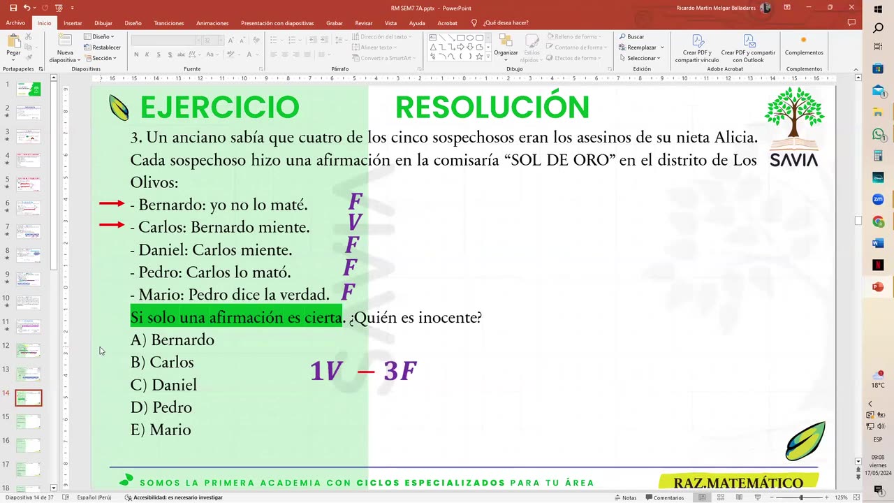 SAVIA REGULAR 2025 | Semana 07 | RM S1