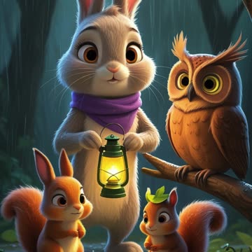Join us for a heartwarming Urdu kids story — The Brave Little Bunny and the Stormy Night