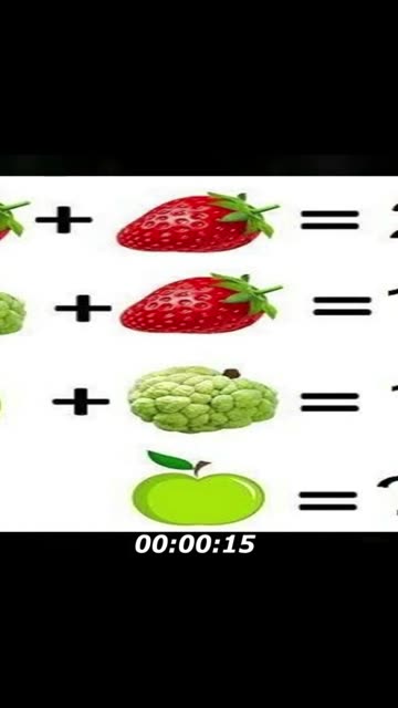Fruits puzzle, Strawberry, custard and green apple, use your brain a little!