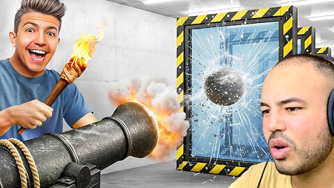 Kalkazian react Preston | 100 Layers of BULLETPROOF GLASS vs CANNON!