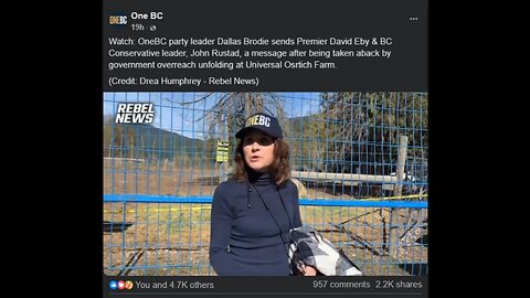 OneBC party leader Dallas Brodie sends Premier David Eby & BC Conservative leader, John Rustad, a me