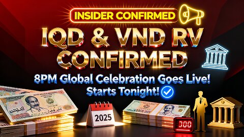 ⚡ IQD & VND RV CONFIRMED — 8PM Global Celebration Goes Live Starts Tonight!!💥 Iraqi Dinar News Today