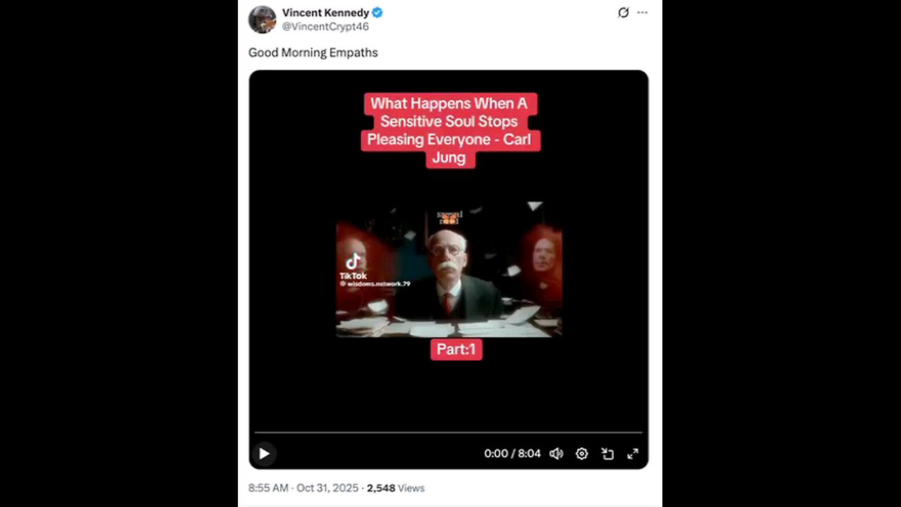 VINCENT KENNEDY : What Happens When a Sensitive Soul Stops Pleasing Everyone -Carl Jung