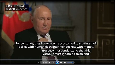 Putin: Western elites have for centuries gorged themselves on human flesh and plunder