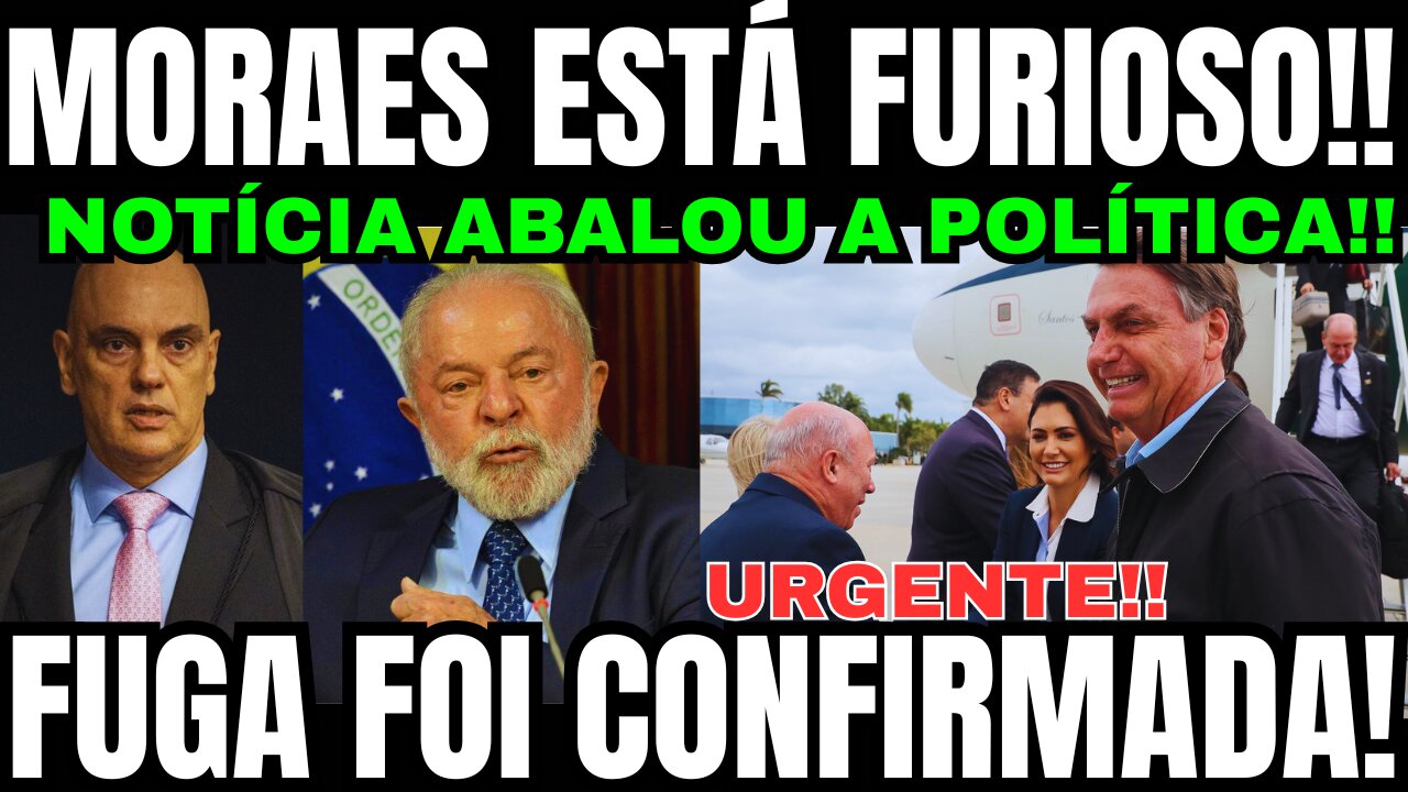 Bomba! FUGA FOI CONFIRMADA! MORAES ENTRA EM DESESPERO! LULA TÁ FURIOSO COM TRAIÇÃO DE ALIADO!