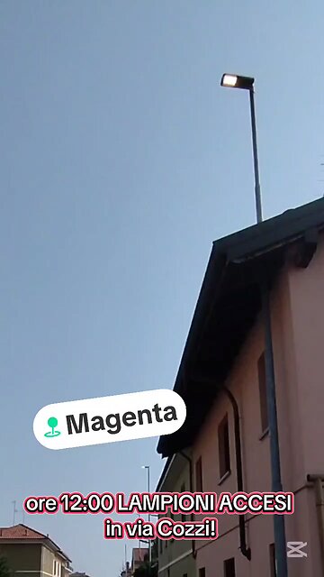 lampioni accesi a Magenta