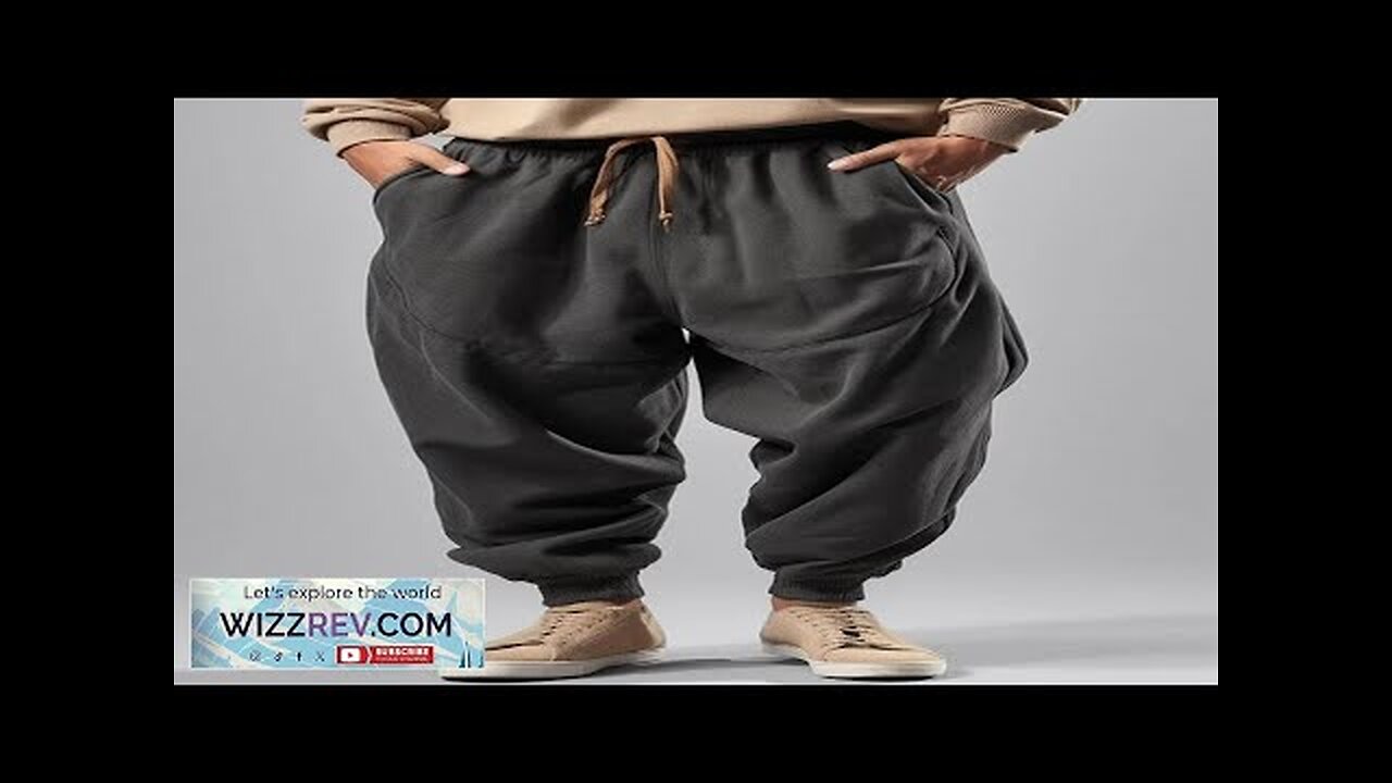 Mens Solid Casual Loose Drawstring Waist Sweatpants With Pocket Grey S Review