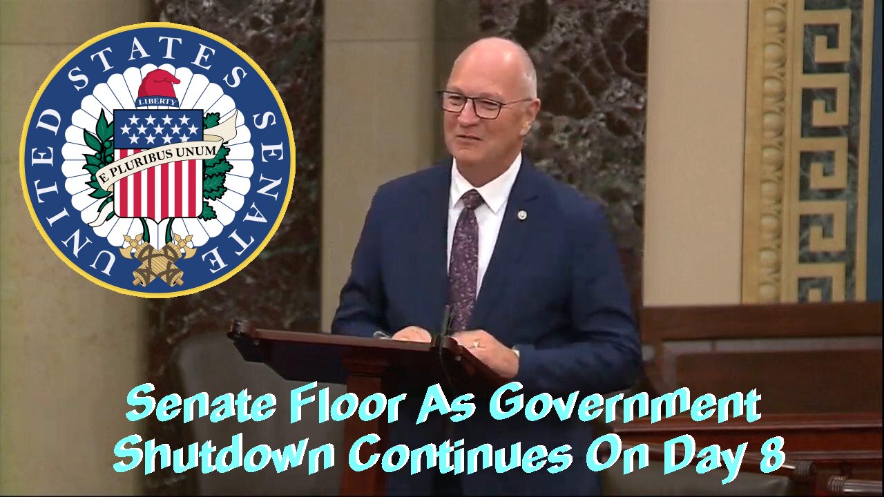 Senate floor as government shutdown continues on day 8 - October 8, 2025