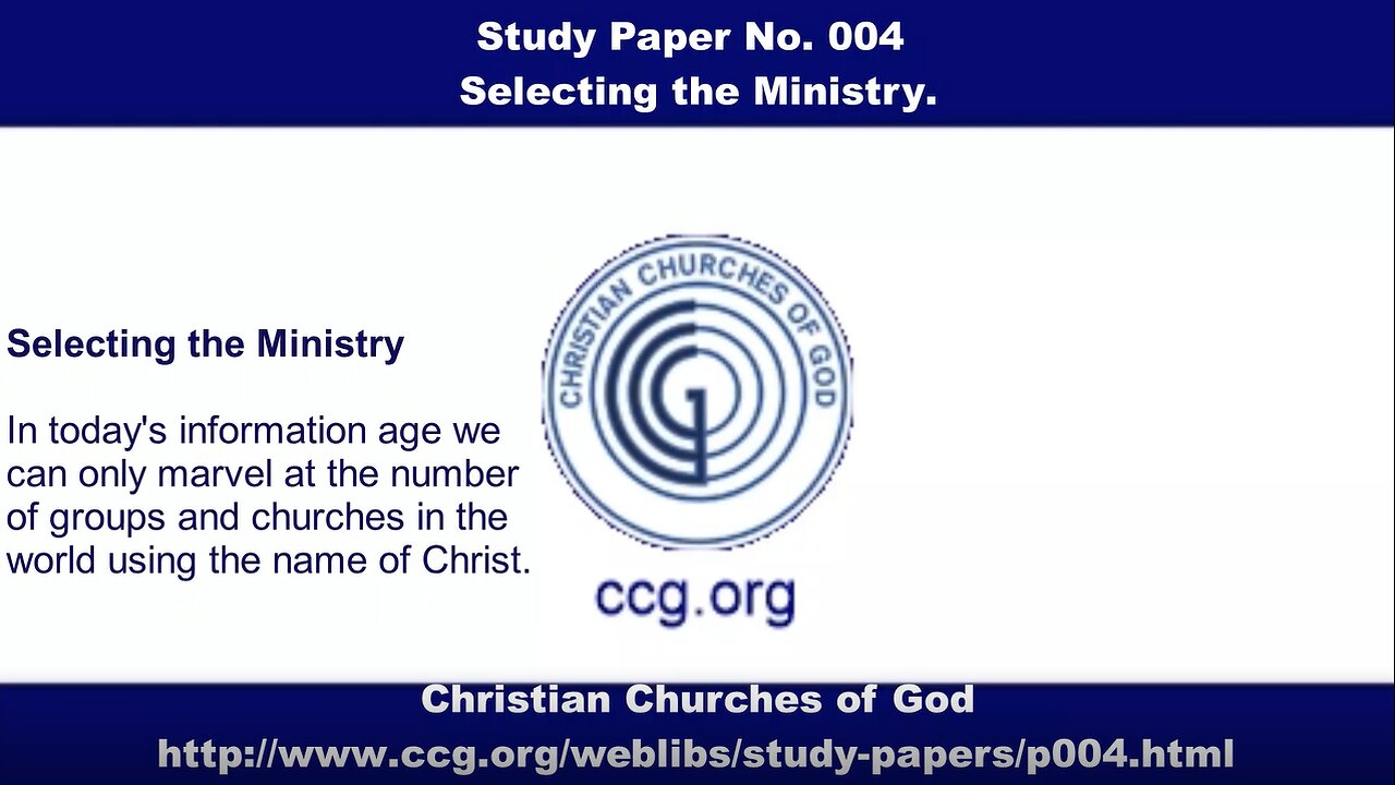 Study Paper No. 4 - Selecting the Ministry.