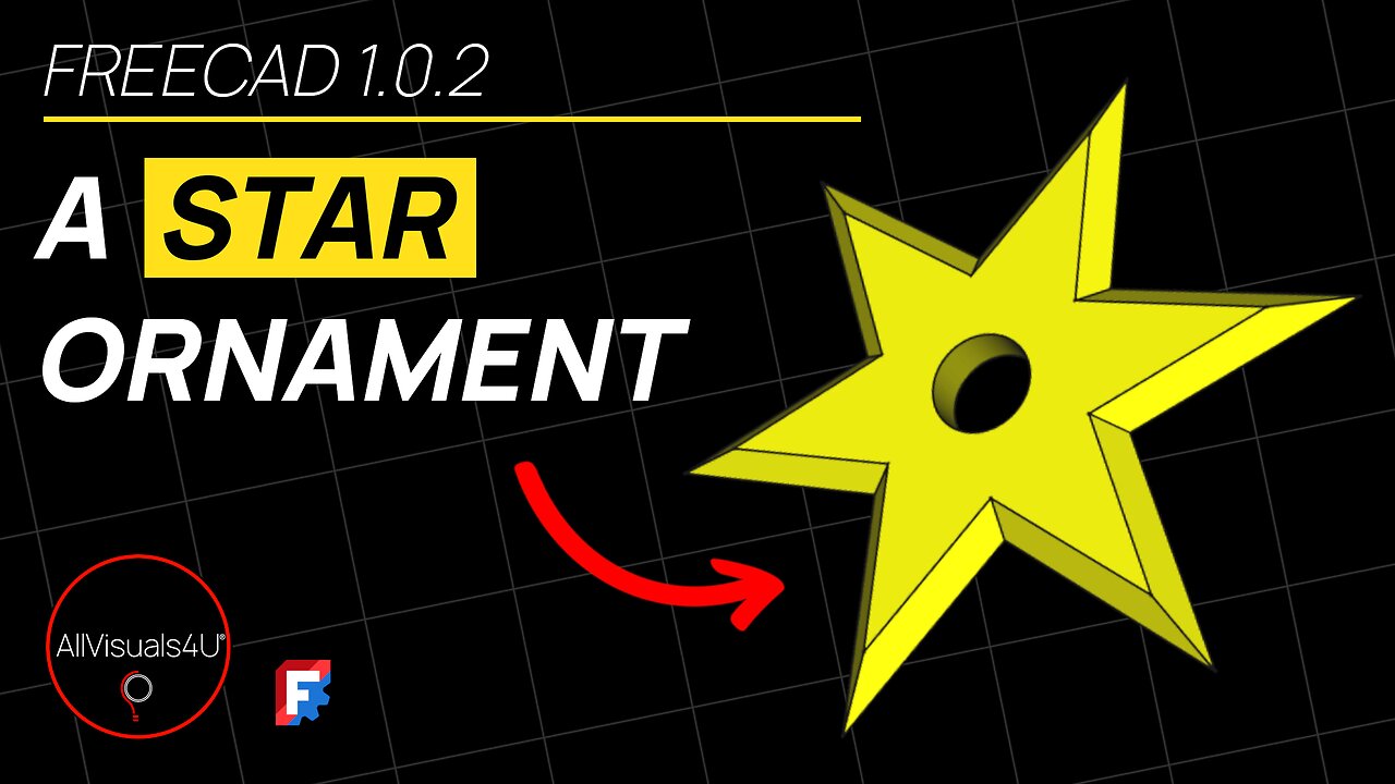 ⭐ Quick And EASY - FreeCAD Star Shape - FreeCAD Polar Pattern - FreeCAD 1 Tutorial | #Shorts