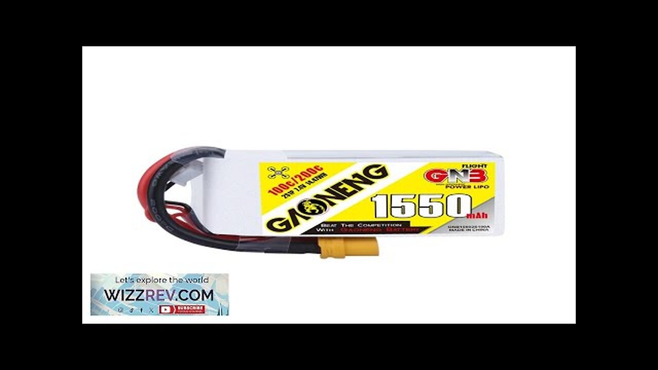 Gaoneng GNB 7.4V 1550mAh 100C 2S LiPo Battery XT60 Plug for RC Review