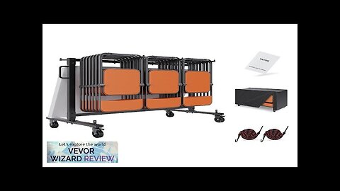 VEVOR Folding Chair Cart Single Layer Mobile Stackable Chair Dolly Storage Rack Review