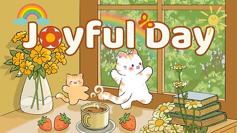 Joyful Day Lofi 🌈🌦️1 Hour Cafe Song☀️🎀Stream cafe ✨cute & relaxing music 🎁 Make Your Day Better