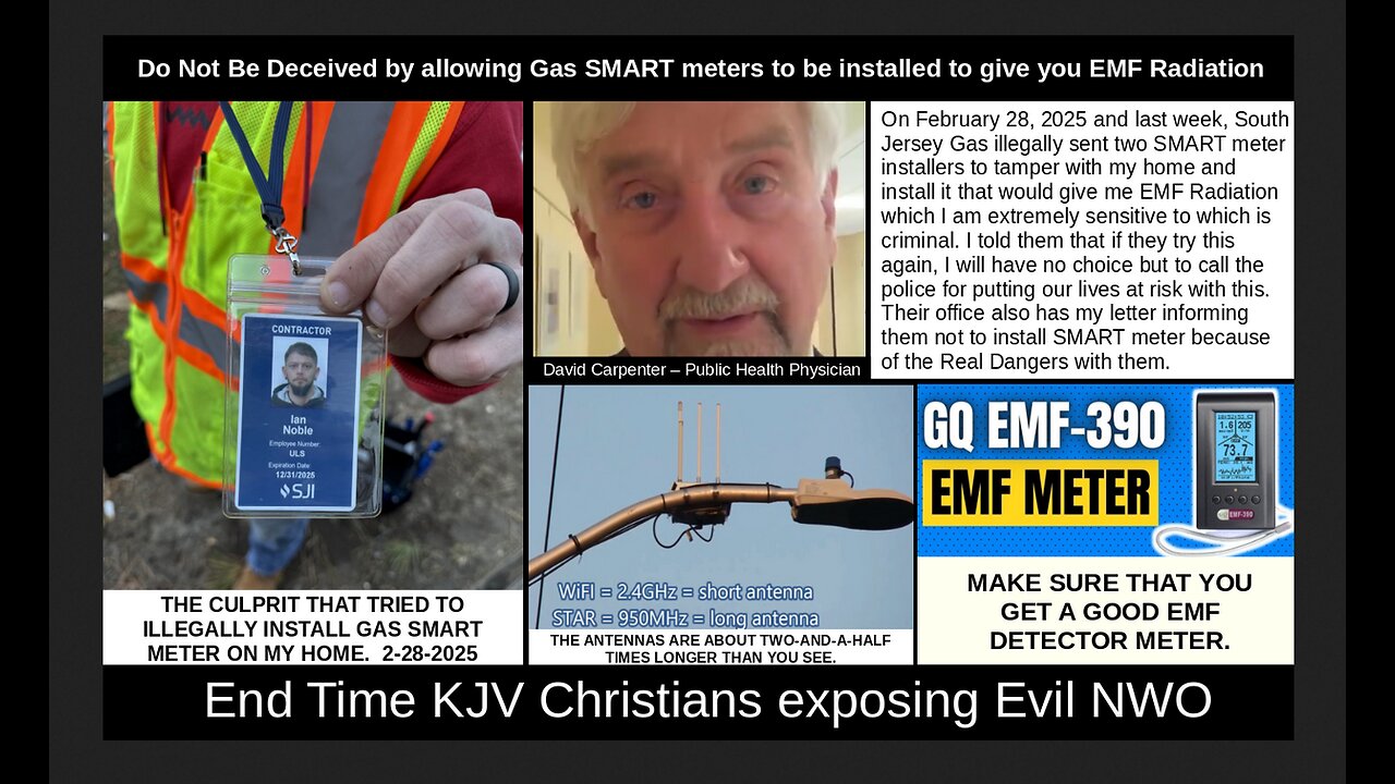 Do Not Be Deceived by allowing Gas SMART meters to be installed to give you EMF Radiation