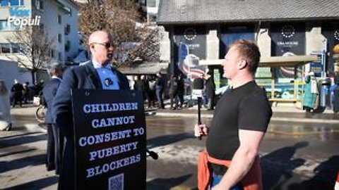 Billboard Chris at the World Economic Forum, Davos: " Children cannot consent to puberty blockers."