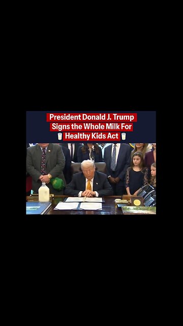 Whole Milk is back. 🥛 President Trump signs the Whole Milk for Healthy Kids Act