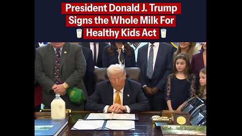Whole Milk is back. 🥛 President Trump signs the Whole Milk for Healthy Kids Act
