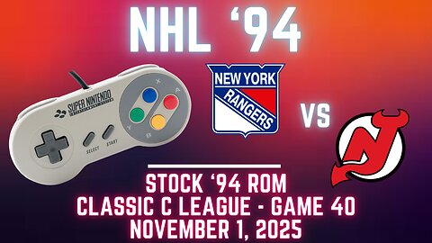 NHL '94: Oilers (Oilers442) at Rangers (Len) {SNES} - Exhibition 184 (OT!)