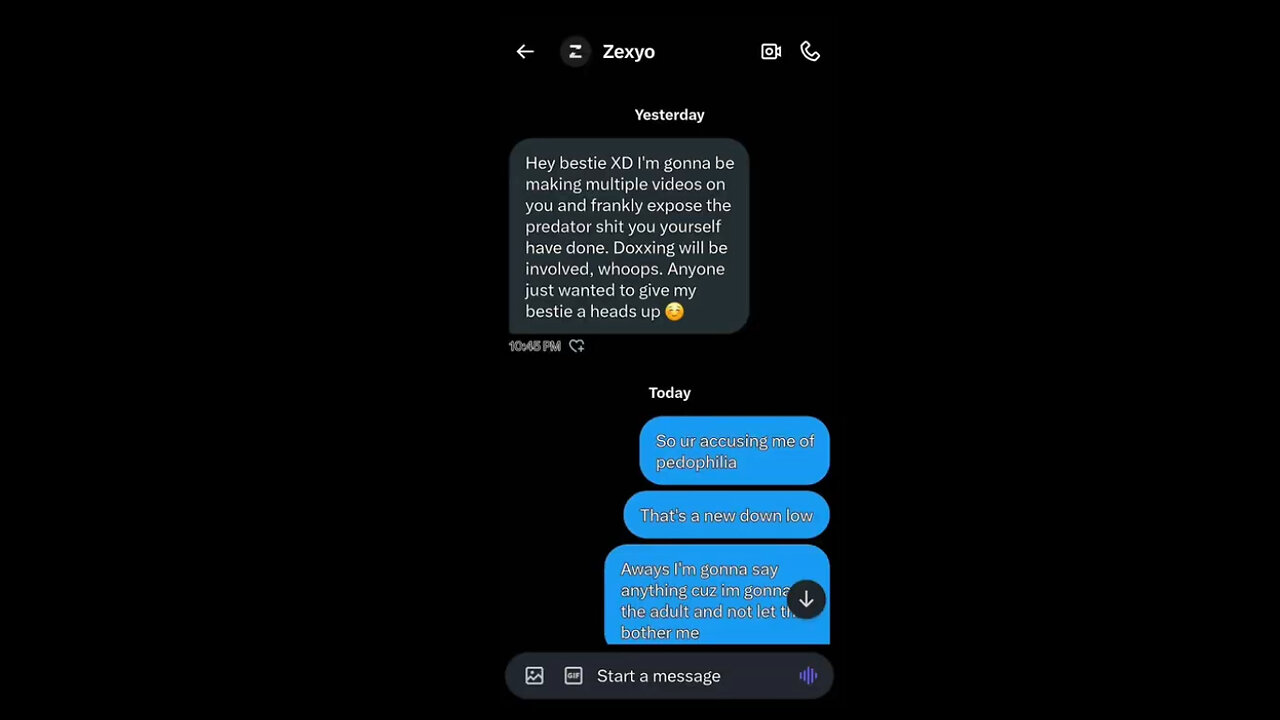 Zexyo threatened to dox a 15 year old exposed for calling him out