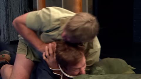 Steve Irwin Wrestles Conan O'brien #steveirwin #conanobrien