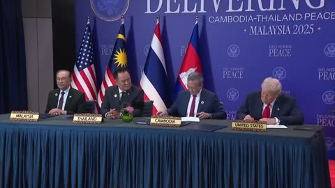 🚨 BREAKING: @POTUS signs a major trade deal with Cambodian Prime Minister Hun Manet