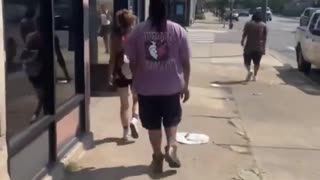 To prove that a real man hits women at random.