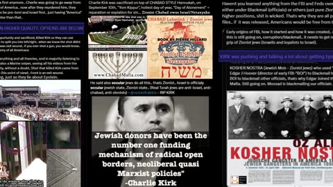 IT WAS ISRAEL/Chabad! Rest in peace Kirk! FBI lying, blackmail!