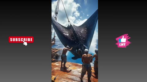 Giant Manta Ray! Fishermen’s Incredible Encounter! (Computer-Generated Imagery)