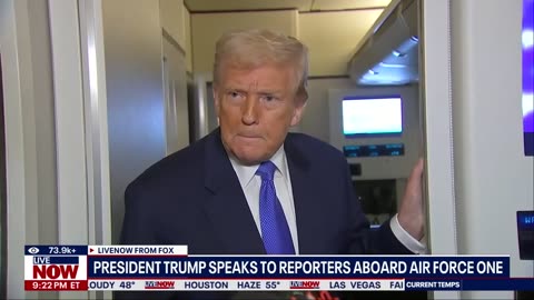 Trump addresses reporters on Air Force One