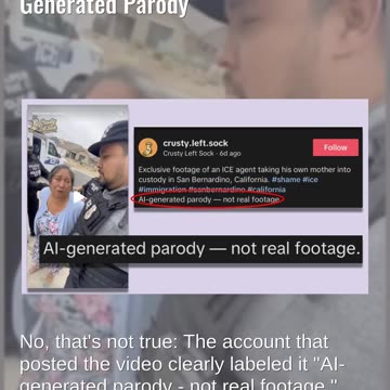 Fact Check: FAKE Video Of ICE Agent Deporting His Own Mother -- AI Generated Parody